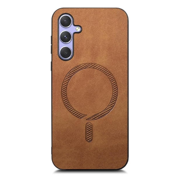 Magnetic Slim Case for Samsung Galaxy A54 with Camera Guard & Anti-Scratch Back Brown
