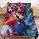 thumbnail image 1 of Super Mario 3-Piece Comforter Set for Bedroom Super Mario Bedding Set for Kids Adults Soft Microfiber Duvet Cover Set with Zipper Closure, 1 of 5
