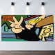 thumbnail image 2 of Johnny Bravo Fondo Temático Pancarta Suministros de Decoración para Fiesta de Cumpleaños, Decoración de Fondo de Fiesta Personalizado,150x90cm, 2 of 6