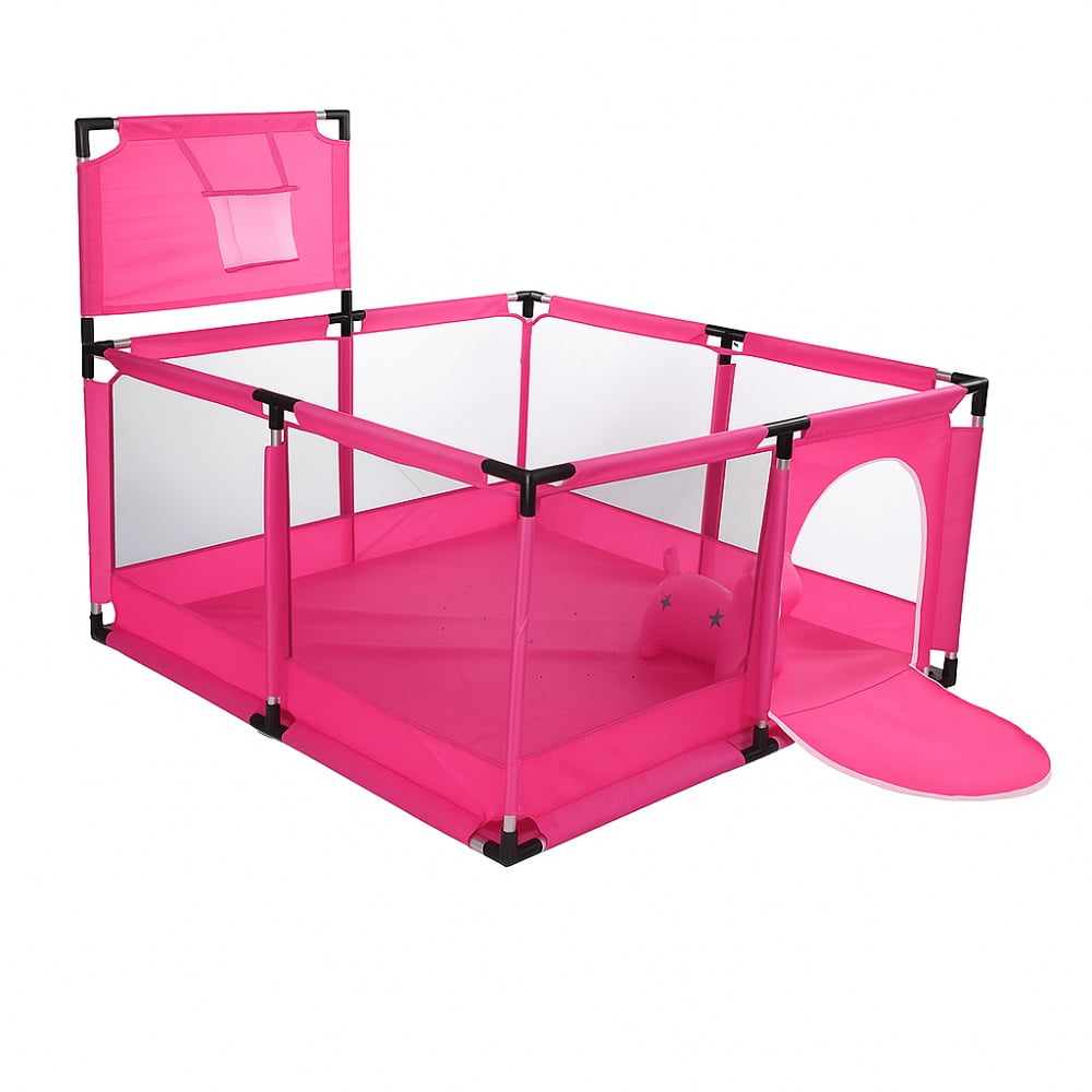 Genérica - Corral Infantil 128cm Con Aro De Básquet Y Puerta Segura