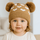 thumbnail image 3 of GORRO DE LANA INFANTIL DISEÑO CORAZONES CON CHIPORRO Y POMPONES BEBE UNISEX, 3 of 3