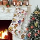 thumbnail image 1 of Rainbow Brite Tema: Calcetines de Navidad, fino lino blanco para colgar en escaleras y chimenea, decoración navideña para el hogar, regalo de Navidad. 45cm × 32cm, 1 of 5