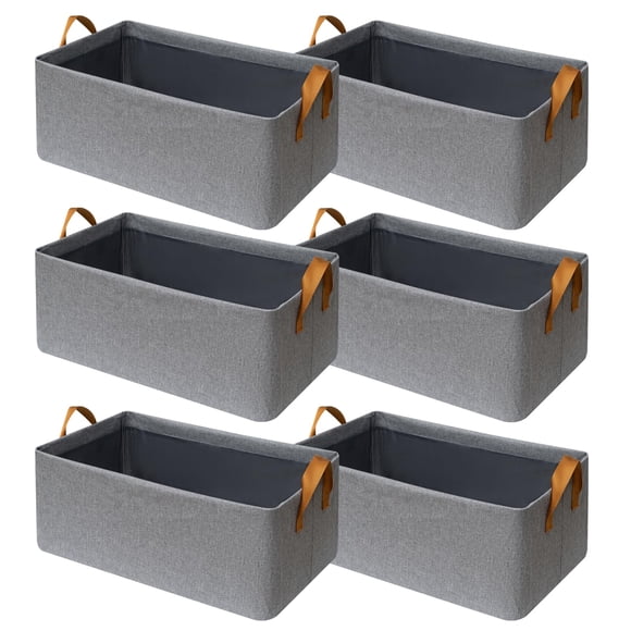 Paquete de 6 cubos de tela para armario SNWDN, color gris, 38 x 26 x 19 cm