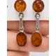 thumbnail image 3 of Aros Ámbar Ovalado Plata 950 Tornillo Mariposa Colgantes Mujer Elegantes Piedra Ámbar., 3 of 5
