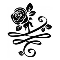 Rienda Libre Graphics - Decomural Swirl Rose Floral Flower Ws-17064