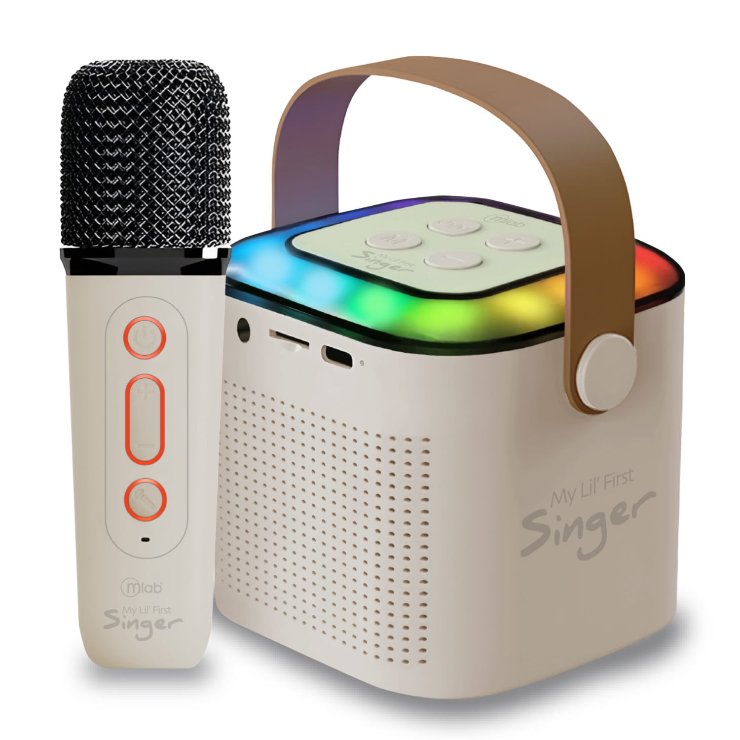 Mlab - Parlante Karaoke Rgb Con Micrófono Inalámbrico Blanco - Ps