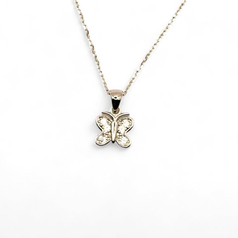 Tiana Joyas - Collar Con Una Mariposa De 9Mm Con Circones De Plata 925