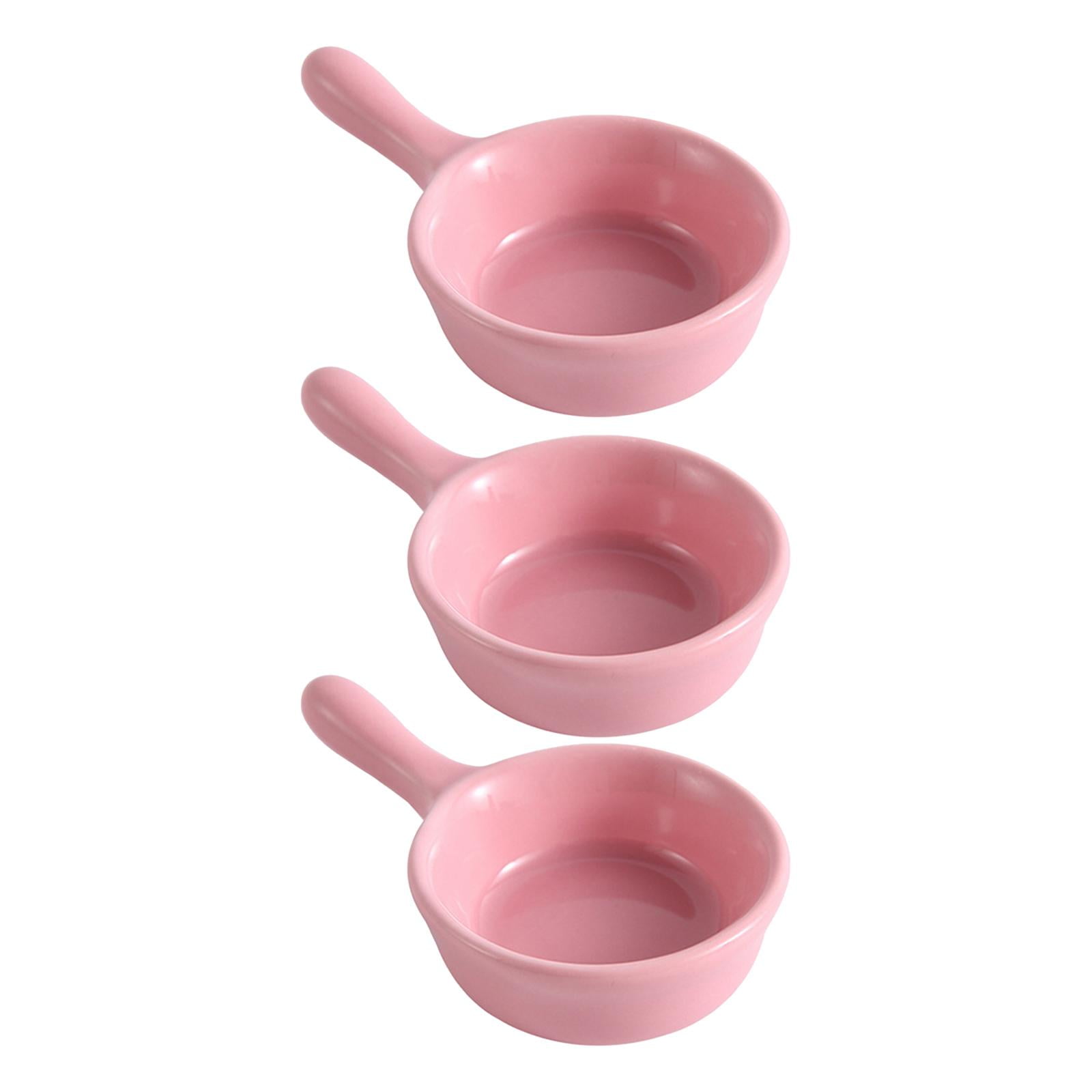 Bothyi - Plato De Salsa Contenedor De Condimento Portátil De Cerámica Para Condimento Picnic Pequeño Rosa