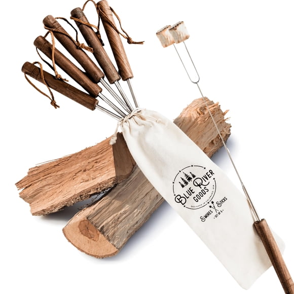 Set de Pinchos Extensibles Blue River Goods 81 cm con Mango de Nogal
