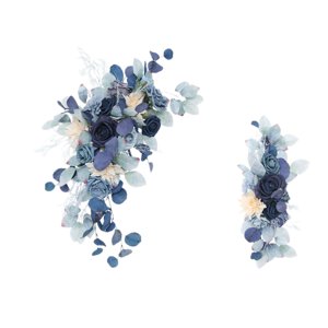 Magideal - 2 Piezas De Flores Arco De Boda De Seda, Flores Arco De Boda Arreglo Floral Colgante Artificial Para Decoración De Arreglo De Boda De Fiesta De , Azul
