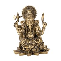 Bothyi - Estatua Hindú De Ganesha, Decoración De Dios Elefante, Estatuilla Para Templo, Dormitorio, Coche, Bronce, 7Cm X 7Cm X 9,5 Cm