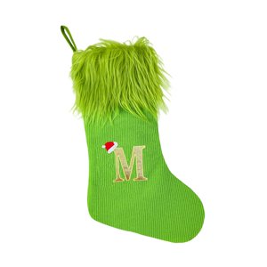 Magideal - Medias Navideñas Decoración Del Hogar Decoraciones Para Árboles De Navidad Medias Con Letras Calcetines Navideños Para Chimenea Para Puerta Pared Del Letra M
