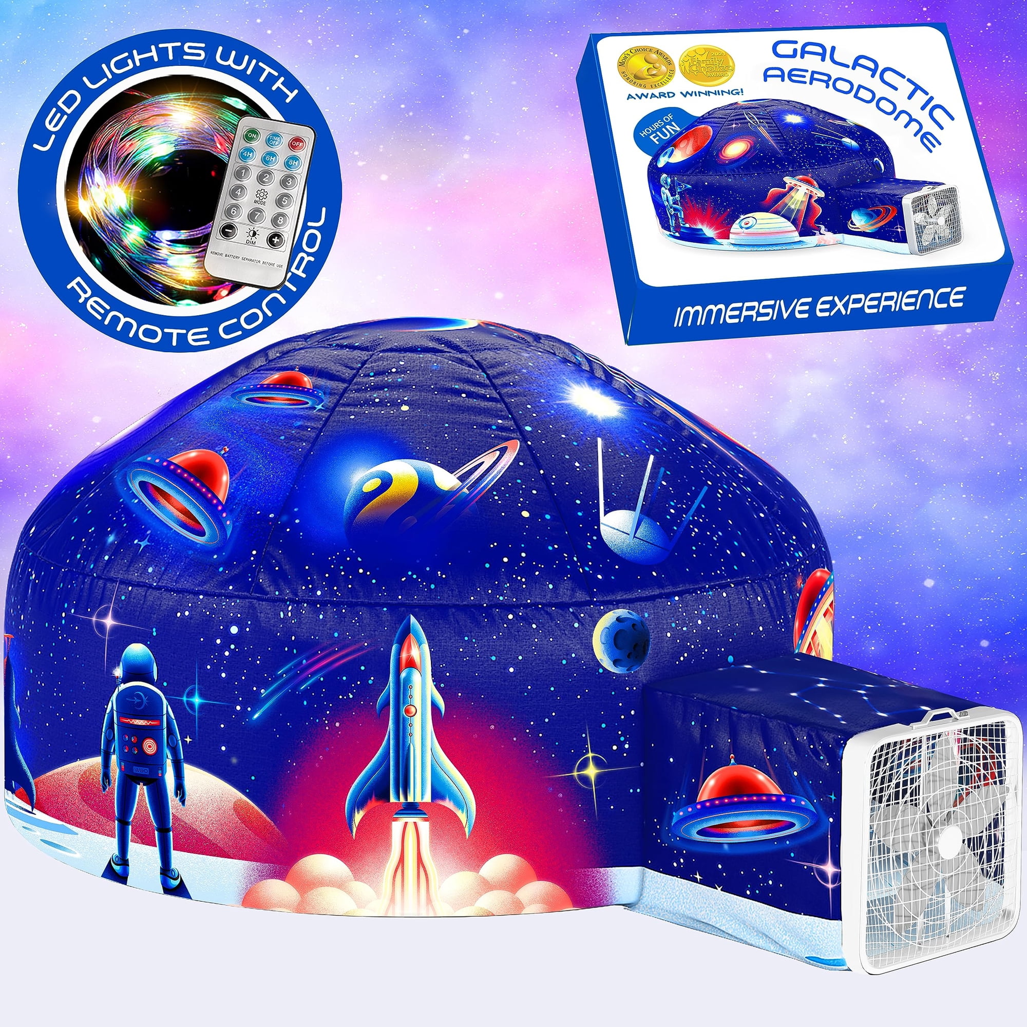 Aerodomo Inflable Space Fort W&o Galactic Con Luces Led