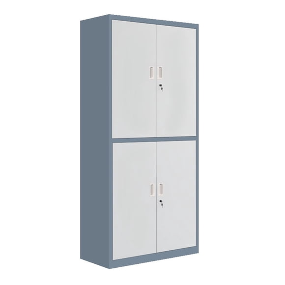 Armario de Acero 90x40x185 cm 2 Cuerpos 4 Puertas 3 Bandejas