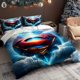 thumbnail image 1 of Superman Cloud Rise Duvet Cover Set | Cartoon Theme All-Season Digital Print Includes 1 Duvet Cover and 1/2 Pillowcases Soft Skin-Friendly Bedding Ideal for Bed, 1 of 1