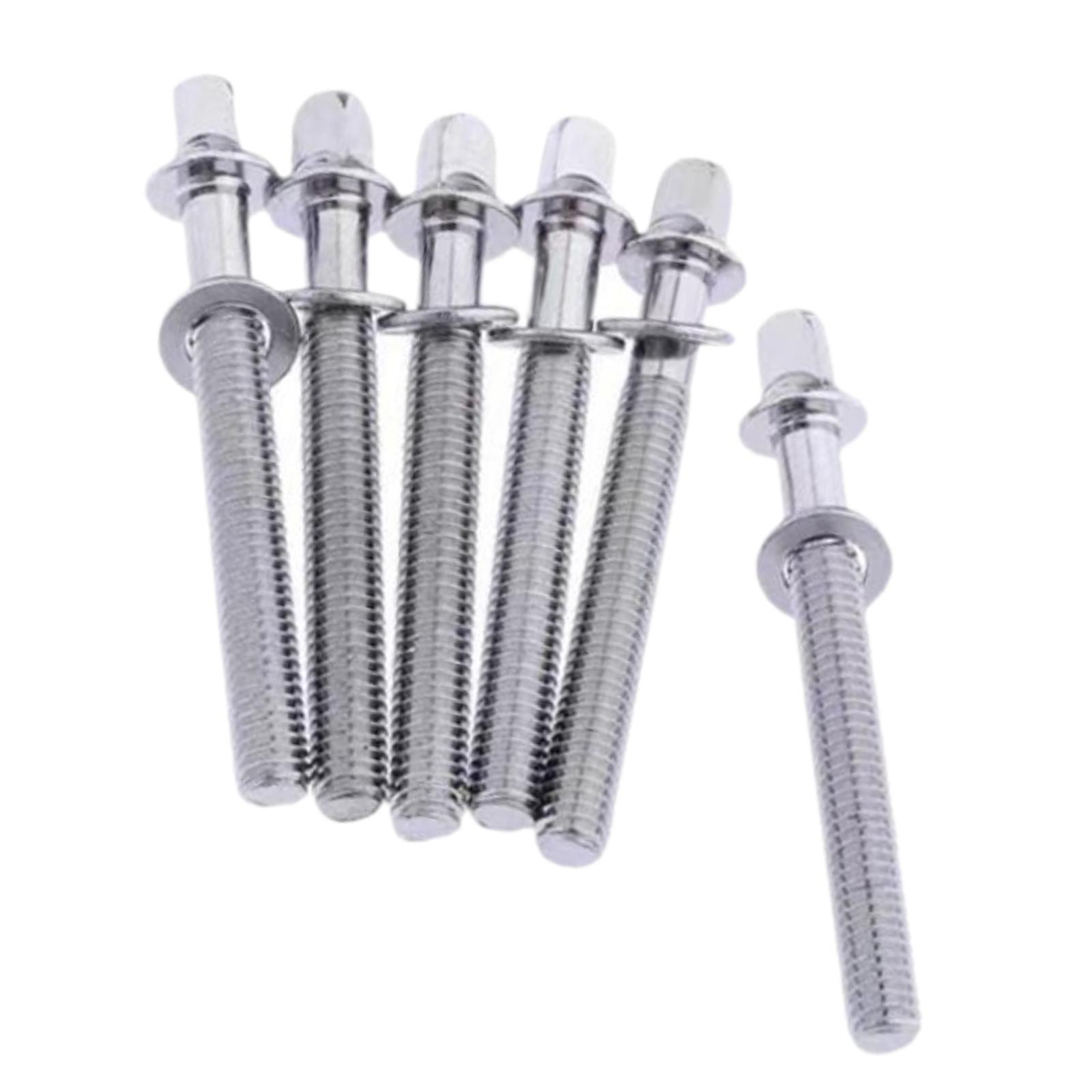 Bothyi - 6 Uds Varillas De Tensión De Tambor M5 Tornillos De Montaje De Lengüeta De Tambor Para Accesorios De Percusión Construir M5X40Mm