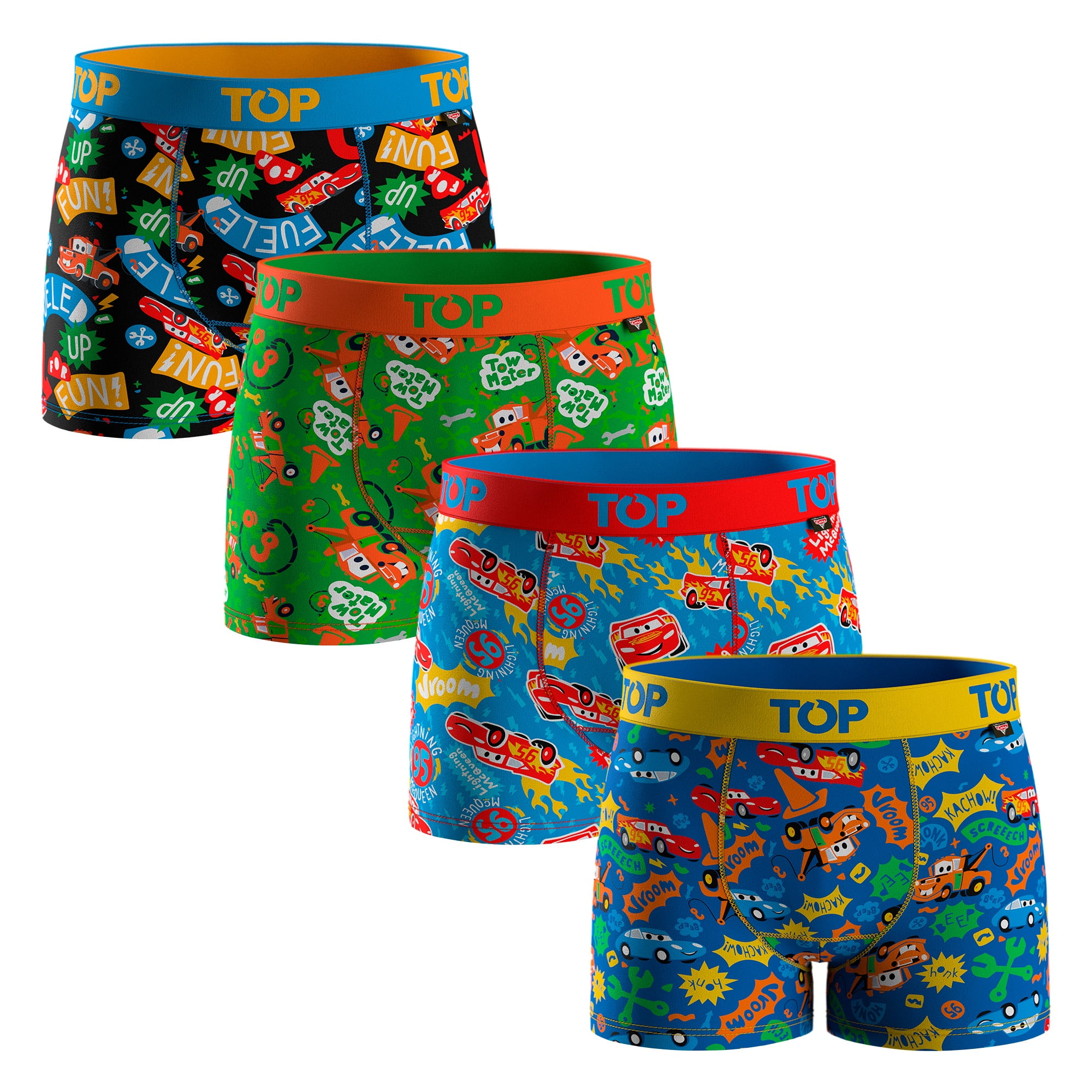 Top - Bóxer Niño Algodón Cars Pack 4 C1