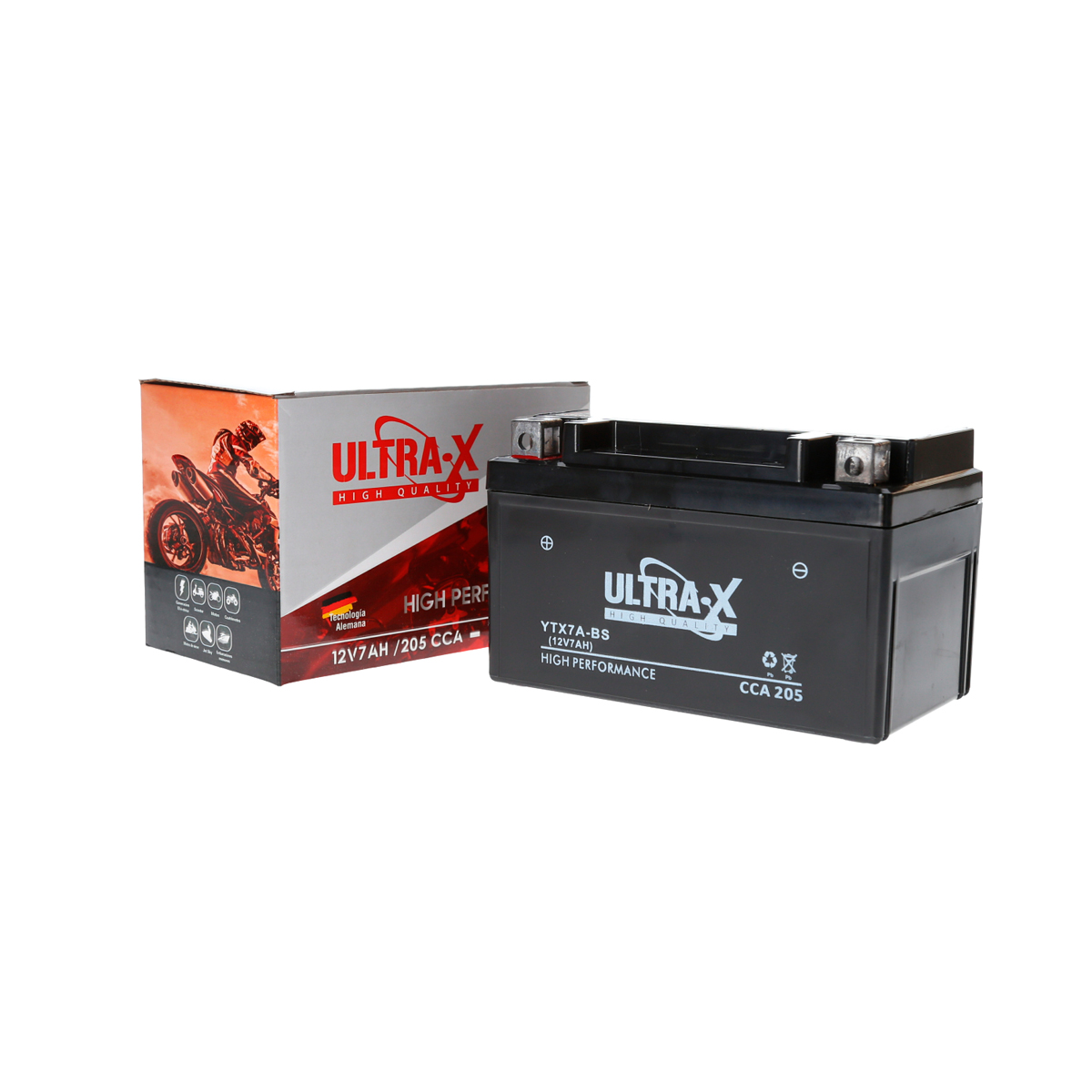Ultra-X - Bateria Ytx7A-Bs Para Motos 12 V 7 Ah