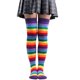 thumbnail image 1 of suxuMhao Calcetines hasta el Muslo a Rayas Suaves y Elásticos, Color Arcoíris, Calcetines de Moda por Encima de la Rodilla, Puño de Calcetín Morado, Calcetines hasta la Rodilla Cómodos, 3 Pares,, 1 of 2