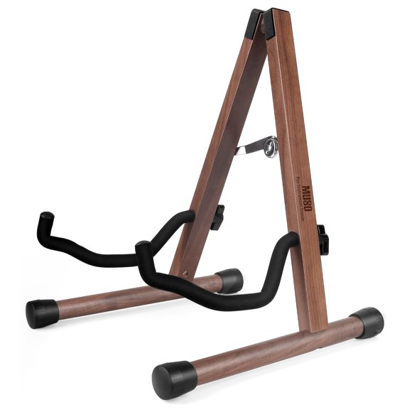 Soporte para guitarra MUSO para bajo acústico/clásico/eléctrico, color nogal