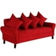 thumbnail image 3 of Sofa Lua 3c + 2 Pouf Felpa 20 Rojo, 3 of 5