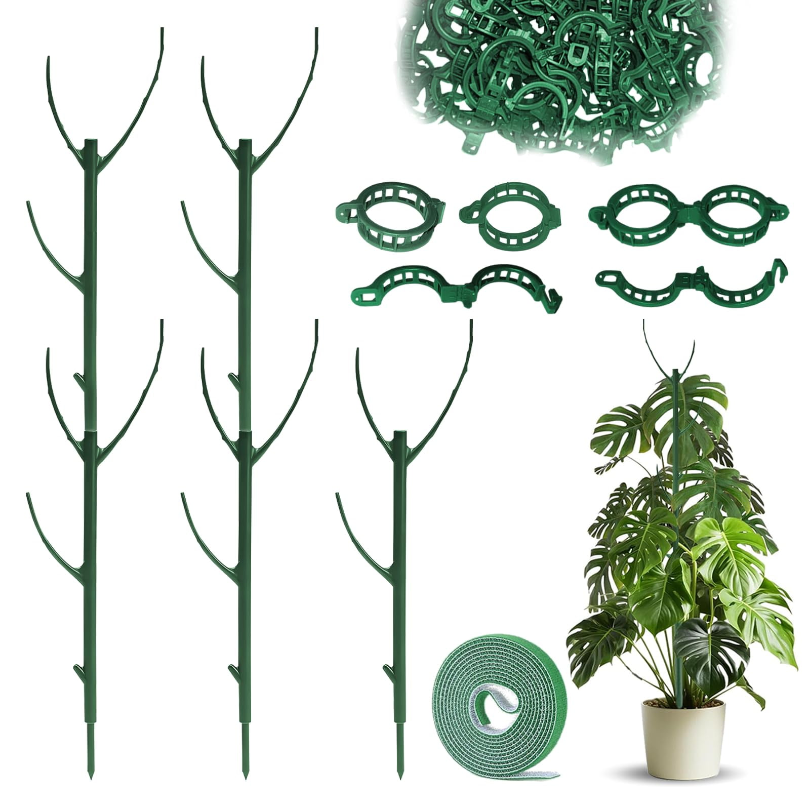 Sanzkjic - Soporte Para Plantas Sanzkic, Ajustable, Paquete De 5 Unidades, Para Interiores Y Exteriores