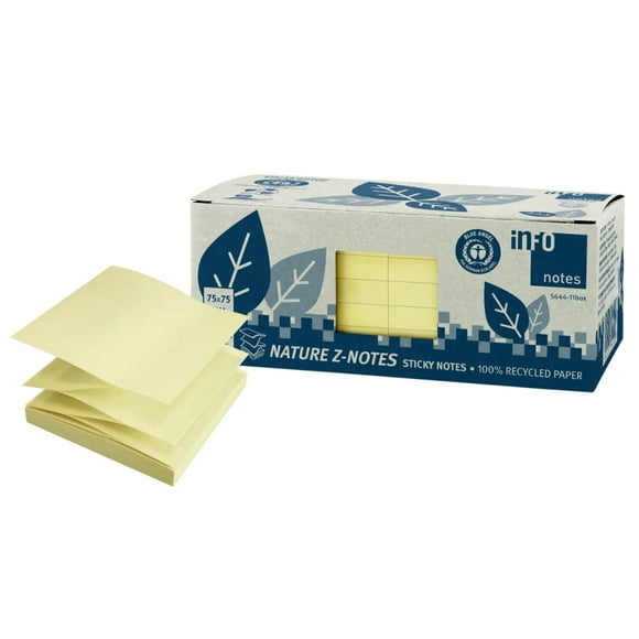 Pack 12 Notas Adhesivas Amarillo 75x75mm Info Notes - PS