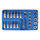 thumbnail image 2 of Juego Dados Torx Estrella 3/8 Hembra Macho 34 Pcs Crownman Color Cromado, 2 of 3