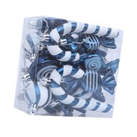 Bothyi - 18 Bolas Navideñas Con Adornos, Decoración Navideña Vívida Para El Hogar, Celebraciones Al Aire Libre, Color Azul