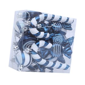 Bothyi - 18 Bolas Navideñas Con Adornos, Decoración Navideña Vívida Para El Hogar, Celebraciones Al Aire Libre, Color Azul