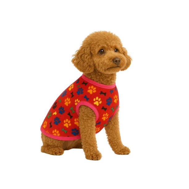 Capa Polar Perro M 35 cm Abrigo Invierno Shih Tzu rojo M