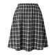 thumbnail image 4 of Faldas a cuadros de línea A hasta la rodilla para mujer de talla grande de Agnes Orinda, talla 3X, color negro, 4 of 8