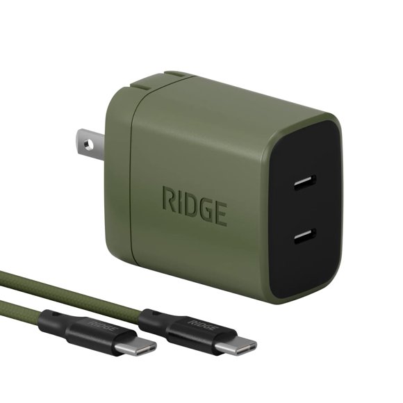 Cargador de Pared The Ridge 45W Dual USB‑C Oliva Mate