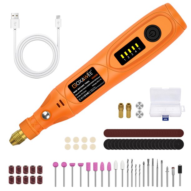 Kit de herramientas giratorias GOXAWEE Mini inalámbrico de 105 piezas con USB de 5 velocidades