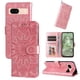 thumbnail image 1 of Funda tipo cartera FOXDOCK para Google Pixel 8A , diseño girasol en relieve, cuero PU, cierre magnético, soporte y tarjetero, 1 of 5