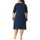 thumbnail image 3 of Agnes Orinda Camisones de Dormir para Mujer Talla Grande de Escuela Colegio Cuello en V Manga Corta Sueltos con Botones Decorativos Pijamas Casuales 2X Azul Marino, 3 of 6