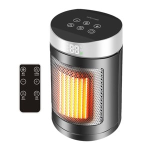 Bothyi - Calentador De Espacio Con Pantalla Led Y Control Remoto, Calentador Eléctrico Para Casa, Oficina, Dormitorio, Color Plateado