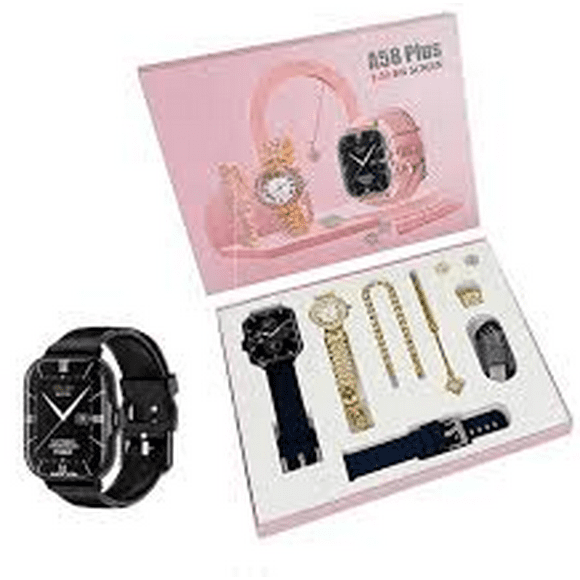 Smart Watch Reloj Y Set 7 En 1de Joyería A58 Plus