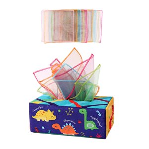 Magideal - Juguete De Caja De Pañuelos Para Bebé, Juguete Para Bebé Con Caja De Pañuelos, Juguetes Educativos Multiusos Coloridos Para El Desarrollo De Habilidad 20 Pañuelos De Seda
