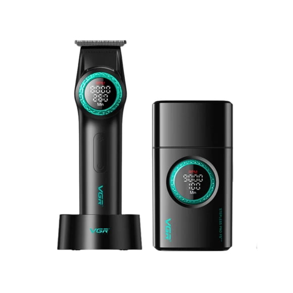Barber Combo Vgr Pro Patilera v-977 + Afeitadora v-377 Negro