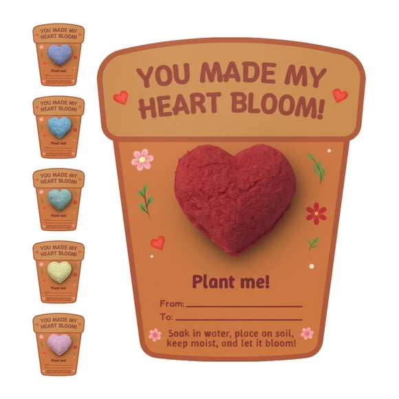 Set de regalo de papel semilla con corazón 3D Seed Bloom con semillas de flores silvestres