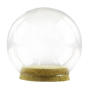 Magideal - Pantalla Transparente Con Decoración De Base De Corcho, Decoración De Mesa, Coleccionables, Soporte De Cristal, Cubierta De Escaparate Para Encimeras, 10Cmx10Cmx10Cm