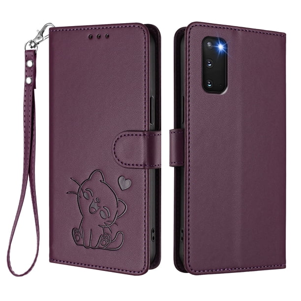 Samsung Galaxy S20 Funda Billetera con Ranuras para Tarjetas, Morado Oscuro