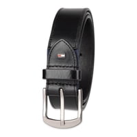 Cinturón Tommy Hilfiger De Piel Negra Con Lengüeta Elástica