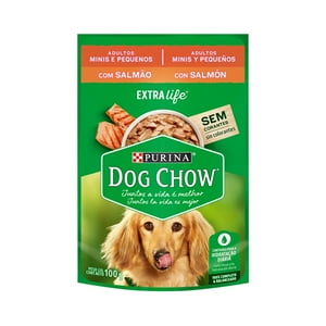 Sobres De Alimento Húmedo Dog Chow Minis Y Pequeños Salmón 15 Un.