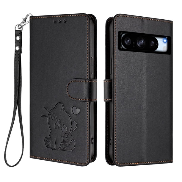 Funda Billetera con Espacio para Fotos para Google Pixel 8 Pro, Negro