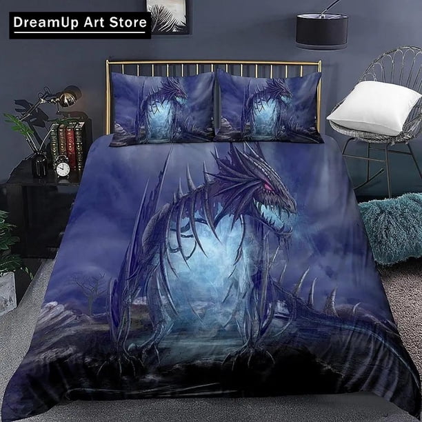 Dragon Printed Duvet Cover Western Magic Dragon Bedding Set Bed Set Quilt Cover Pillowcase Home Textile