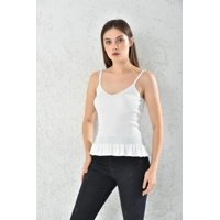 Home Fashion - Body Mujer Blanco Con Vuelo Sin Mangas Talla S