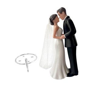 Bothyi - Wedding Cake Topper Bride Groom Statue For Engagement Parties Bridal Showers Black Suit