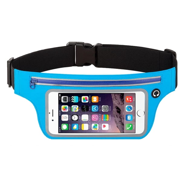 Riñonera para correr, soporte para teléfono, riñonera fina para entrenamiento con bolsillo para pantalla táctil
